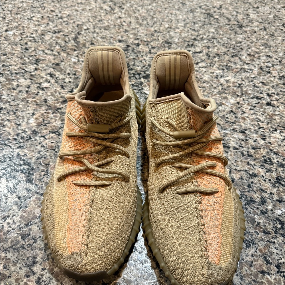 Adidas Yeezy Men's Tan and Orange Sneakers